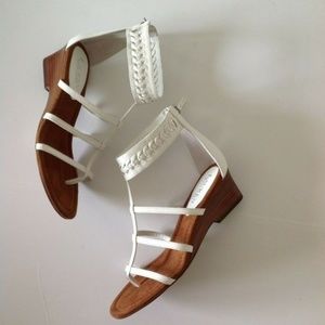 Lauren Ralph Lauren Meira Leather Wedge Sandals 7M